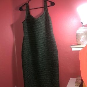 Brand new Dark green silver strip dress